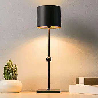 HUIVEOO Cordless Table Lamp, 5200mAh Battery Operated Lamp, 3 Light Modes - Rechargeable Table Lamp for Living Room, Outdoor (C-Black, 1 Count (Pack of 1))