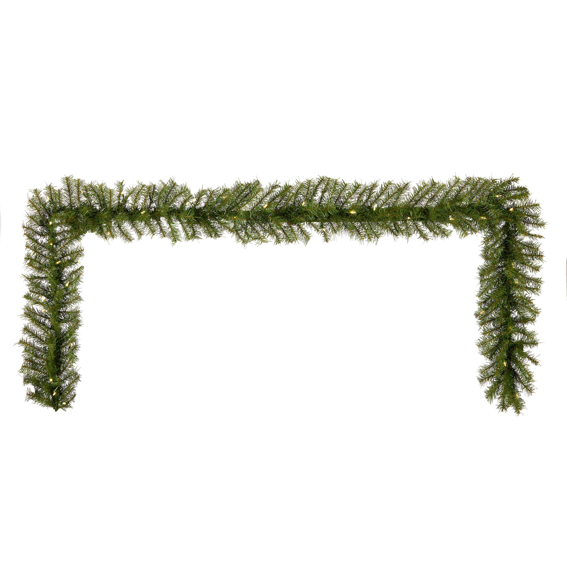 National Tree Company Künstliche Weihnachtsgirlande, 270 cm, beleuchtet, Norwood-Tanne, Weihnachtsdeko mit 50 mehrfarbigen LED-Lichtern, 240 Spitzen, Timer, grün