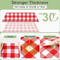 Vista 88 de Smiry Paquete de 10 Manteles Desechables de Cuadros Vichy Azules - 54" x 108" Mantel de Plástico de Servicio Pesado, Cubiertas de Mesa Impermeables
