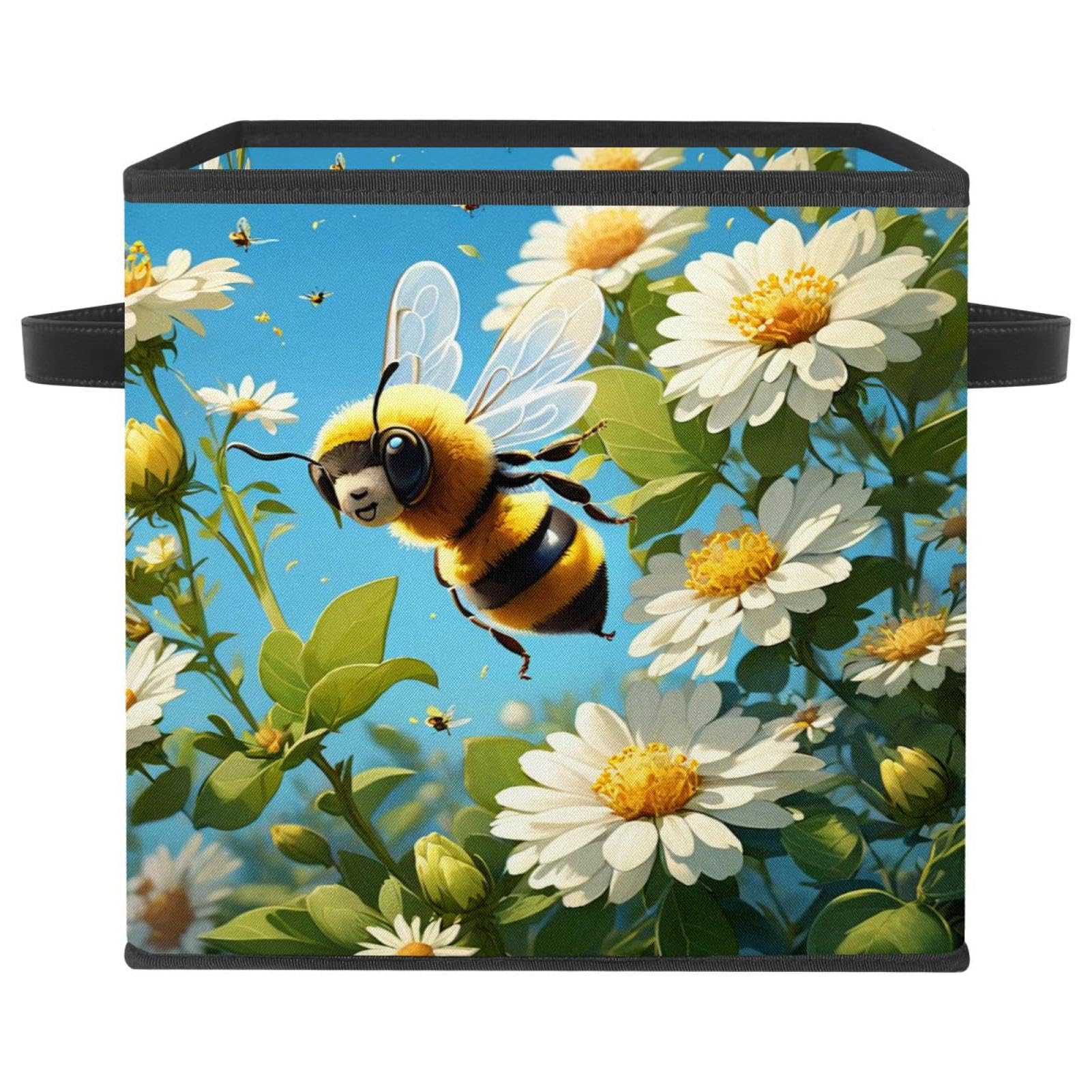 Organisateur de maison pliable pour étagère motif abeille douce