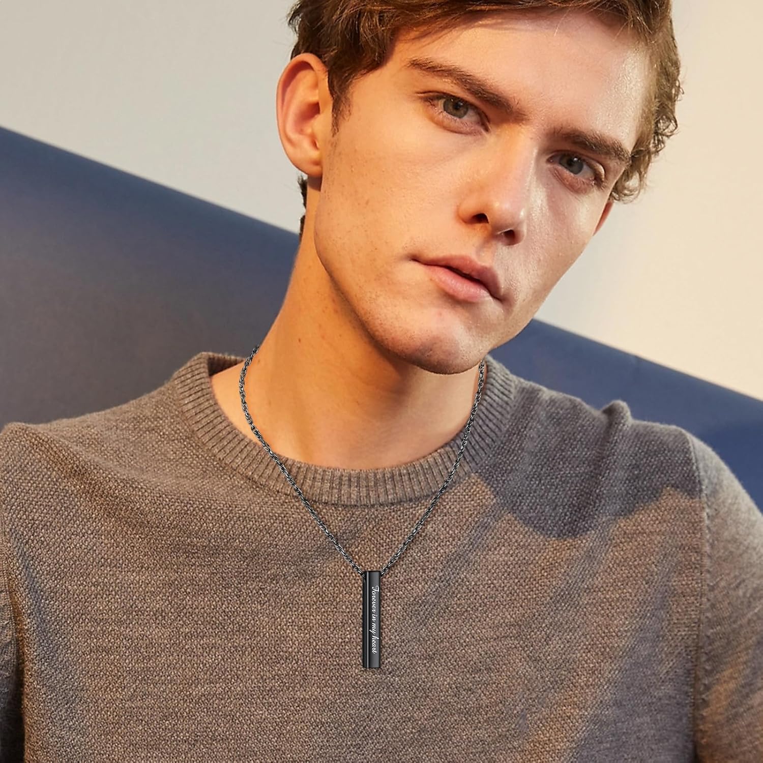 Dletay Urn Necklaces for Ashes Memorial Cremation Necklace Stainless Steel Necklace for Ashes of Loved One Urn Pendant Keepsake Ashes Necklace Jewelry for Women Men -Forever in my heart - Image 6