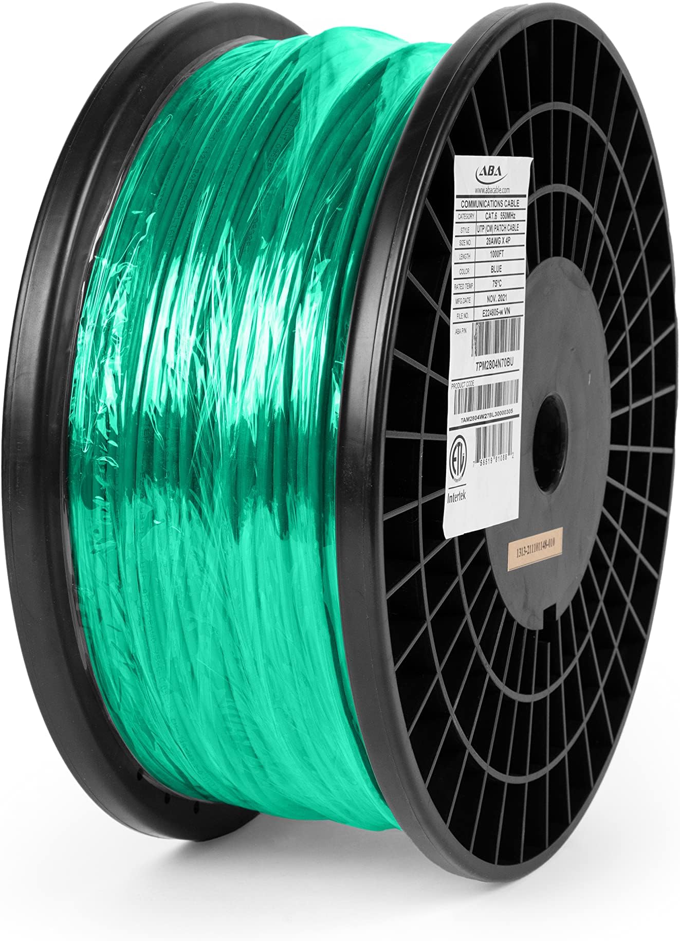 Elite Cat6 Stranded 28AWG (cm Rated) - Ultra Slim Ethernet, 1000ft, Unshielded Twisted Pair (UTP), Pure Stranded Copper, UL Listed, Ultra Flexible, Reel, Green | Create Custom Patch Cables