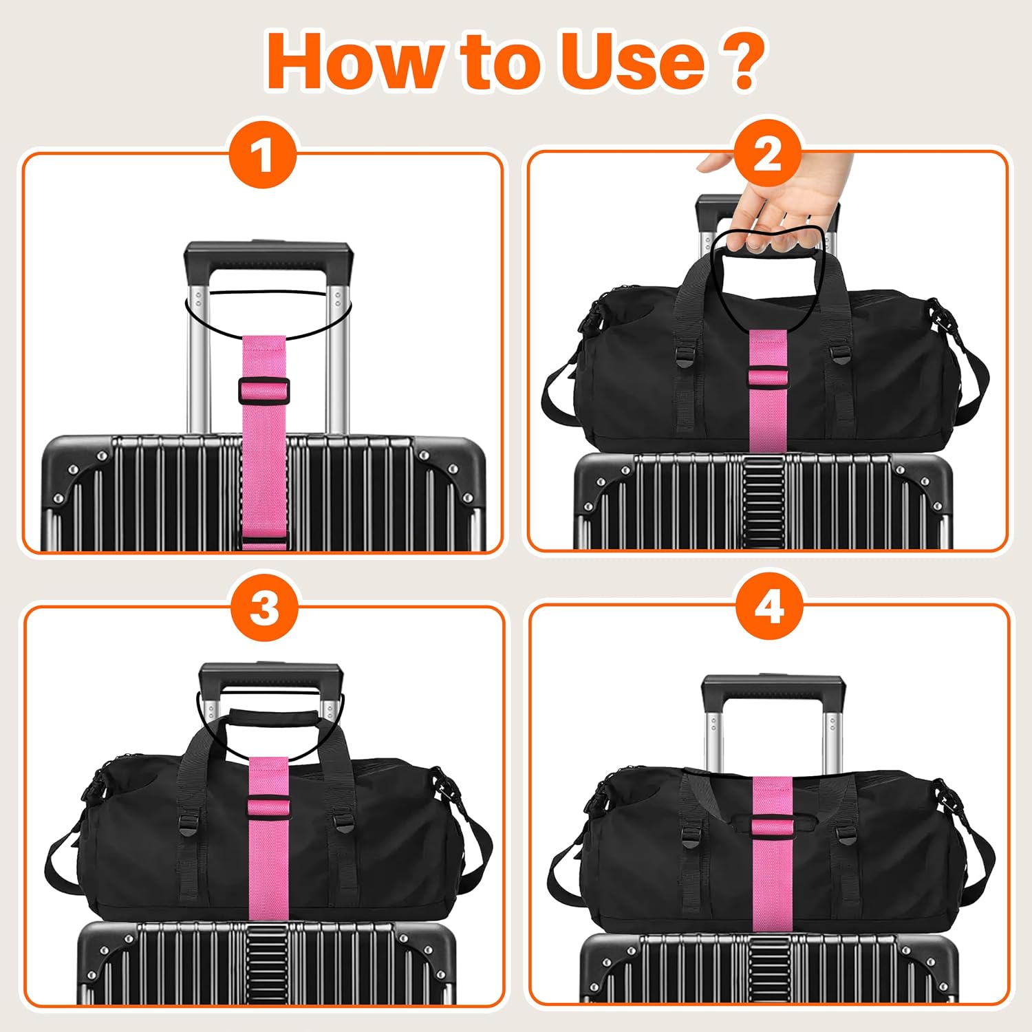 Luggage Straps for Suitcases, Multi-Use Adjustable Luggage Connector Straps