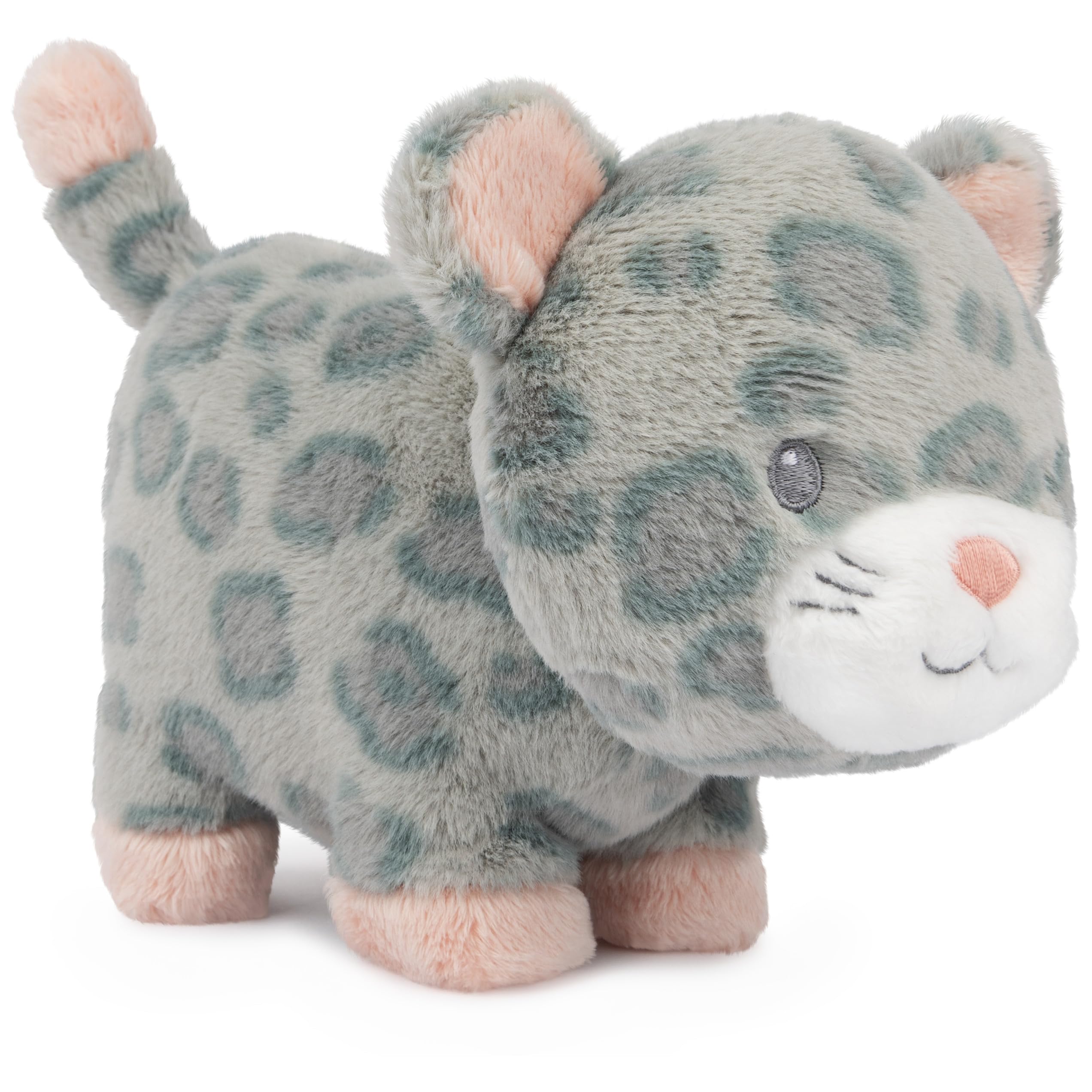 GUND Baby Safari Friends Collection Plüsch Leopard mit Glockenspiel, sensorisches Spielzeug Stofftier für Babys und Neugeborene, Grau/Rosa