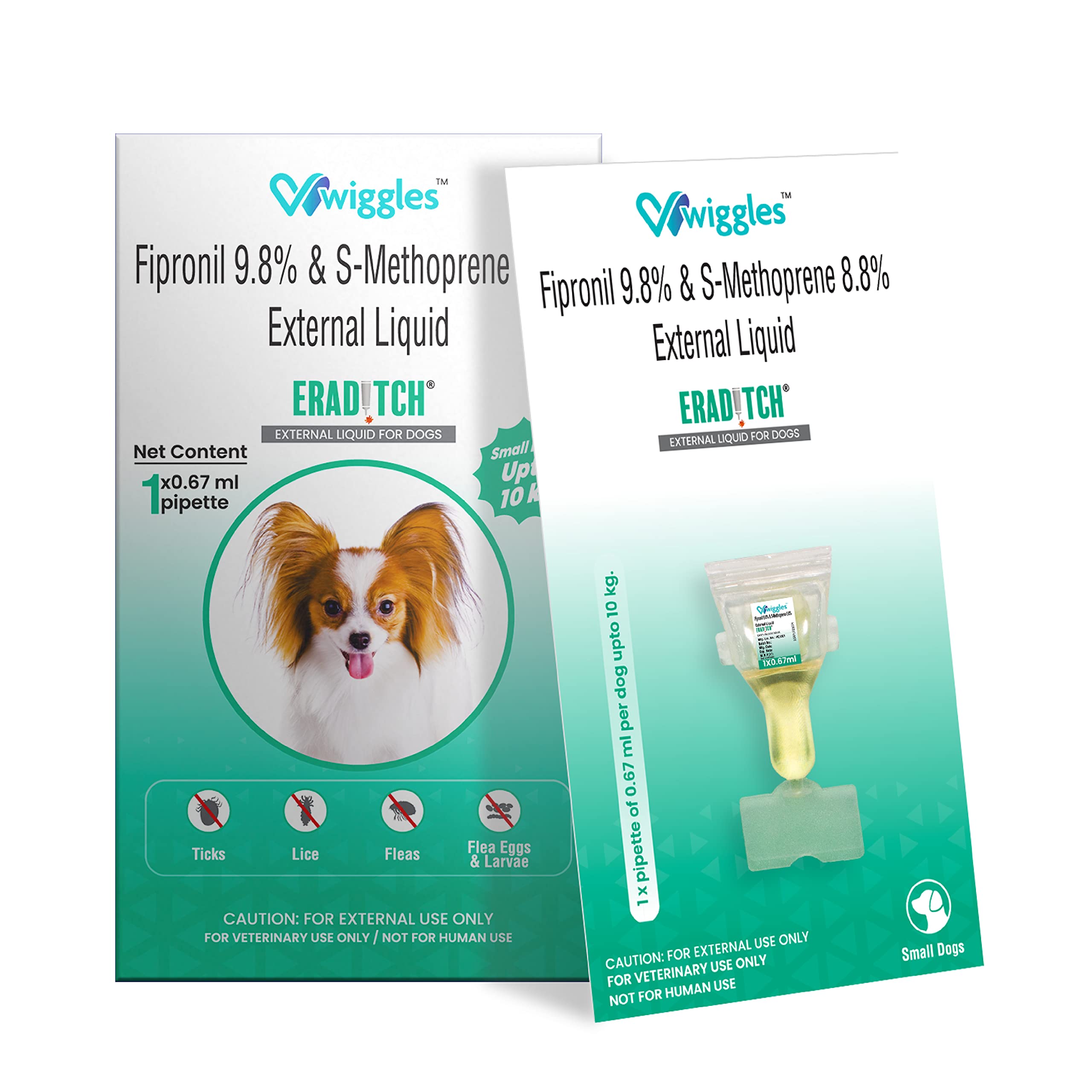 洋楽 F DOG/DOUBLE AGENT Wiggles Eraditch Spot on for Dogs Fleas Ticks Remover Treatment