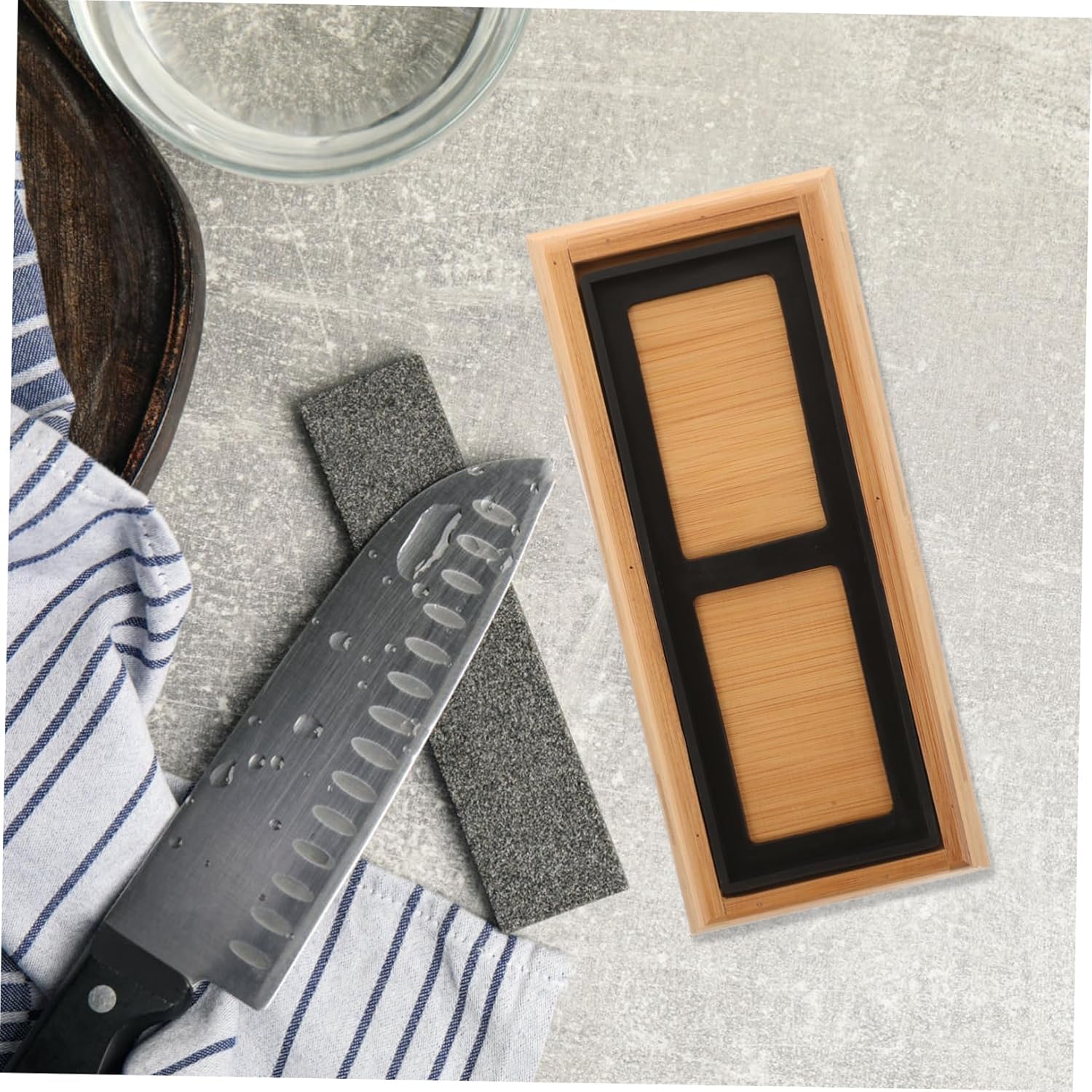 Lurrose 4sets Holder Base Non- Sharpening Tool for Kitchen Use and Design for Stability for and Knife Enthusiasts