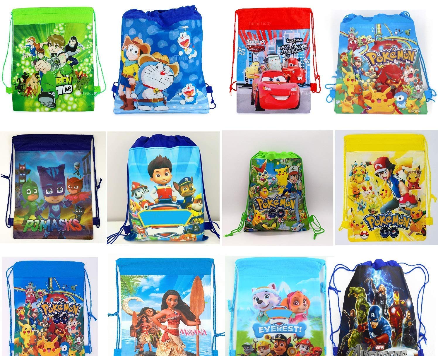 Cartoon Printed Dori Bag for Kids Favor/Haversack Bag | Birthday Party Return Gift (for Boys 6 pcs) (B07X5T2TZ6) Amazon Price History, Amazon Price Tracker