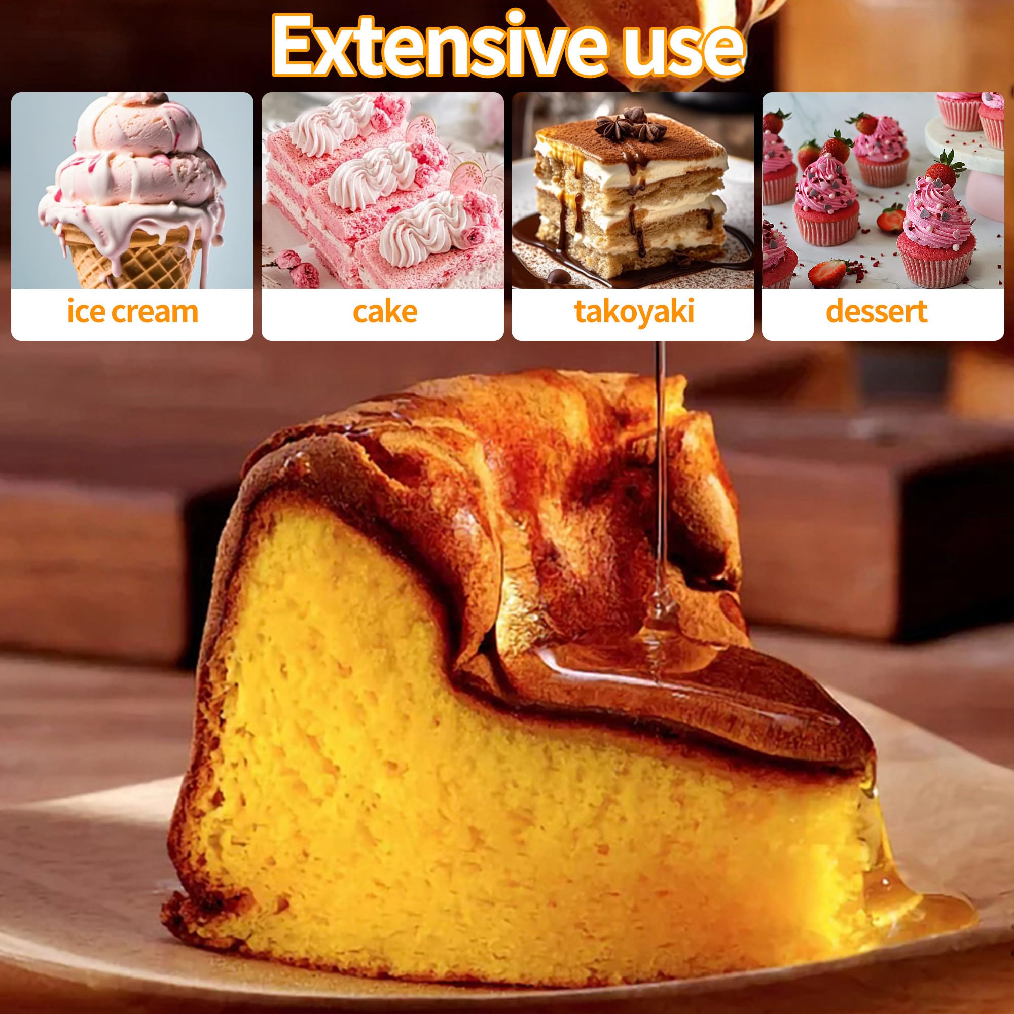 HAOYULUO Dosatore di Impasto in Acciaio Inox,Imbuto Cucina 1200ML,Viene Fornito con Coperchio, Spazzola per la Pulizia e 4 Ugelli di Ricambio, Adatti per Pancake e Dessert