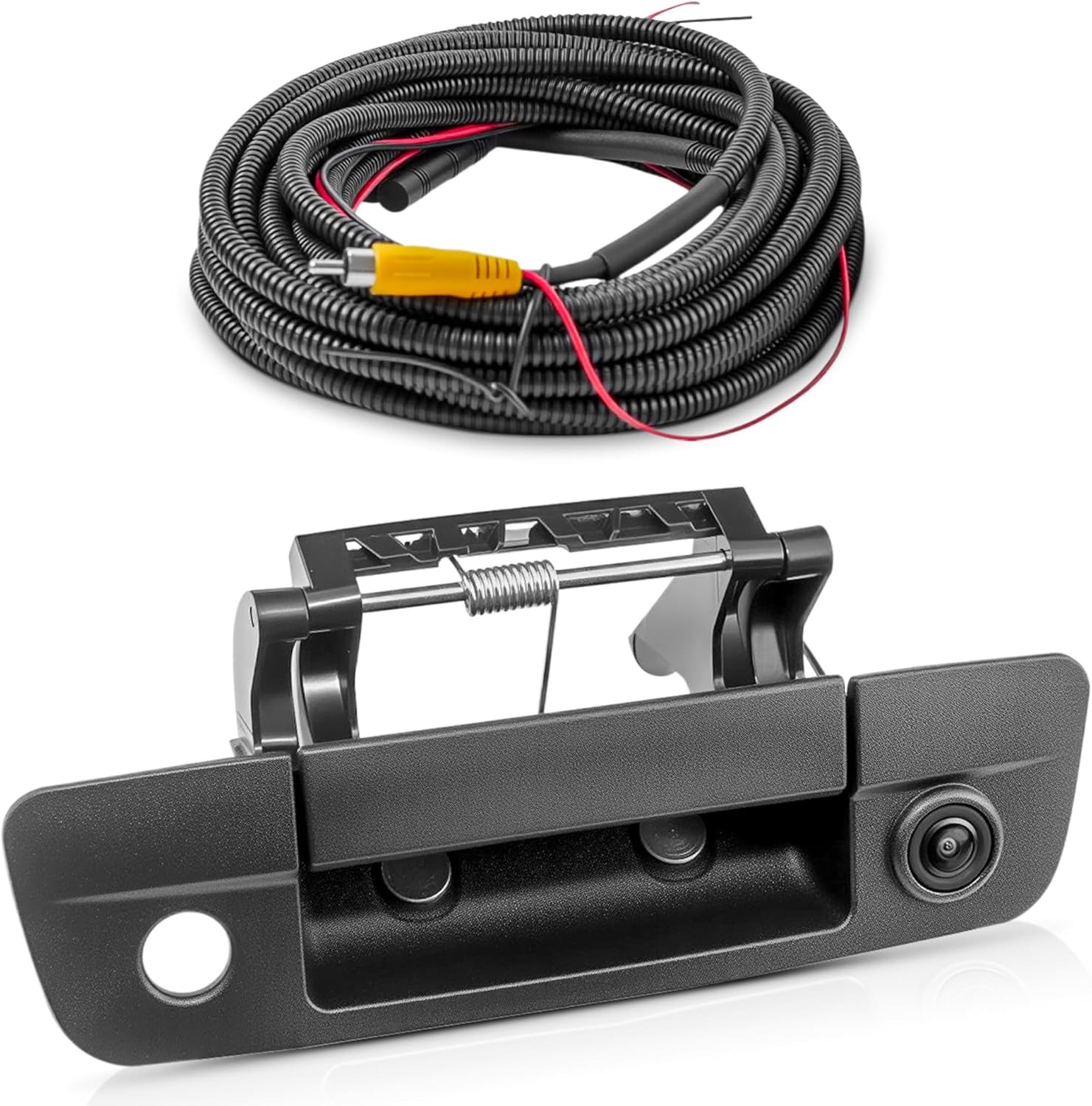 PartsFlow Tailgate Handle Backup Camera Rear View Compatible with 2009-2017 Dodge Ram 1500 2500 3500 Back Up Camera RCA Connector with Key Hole