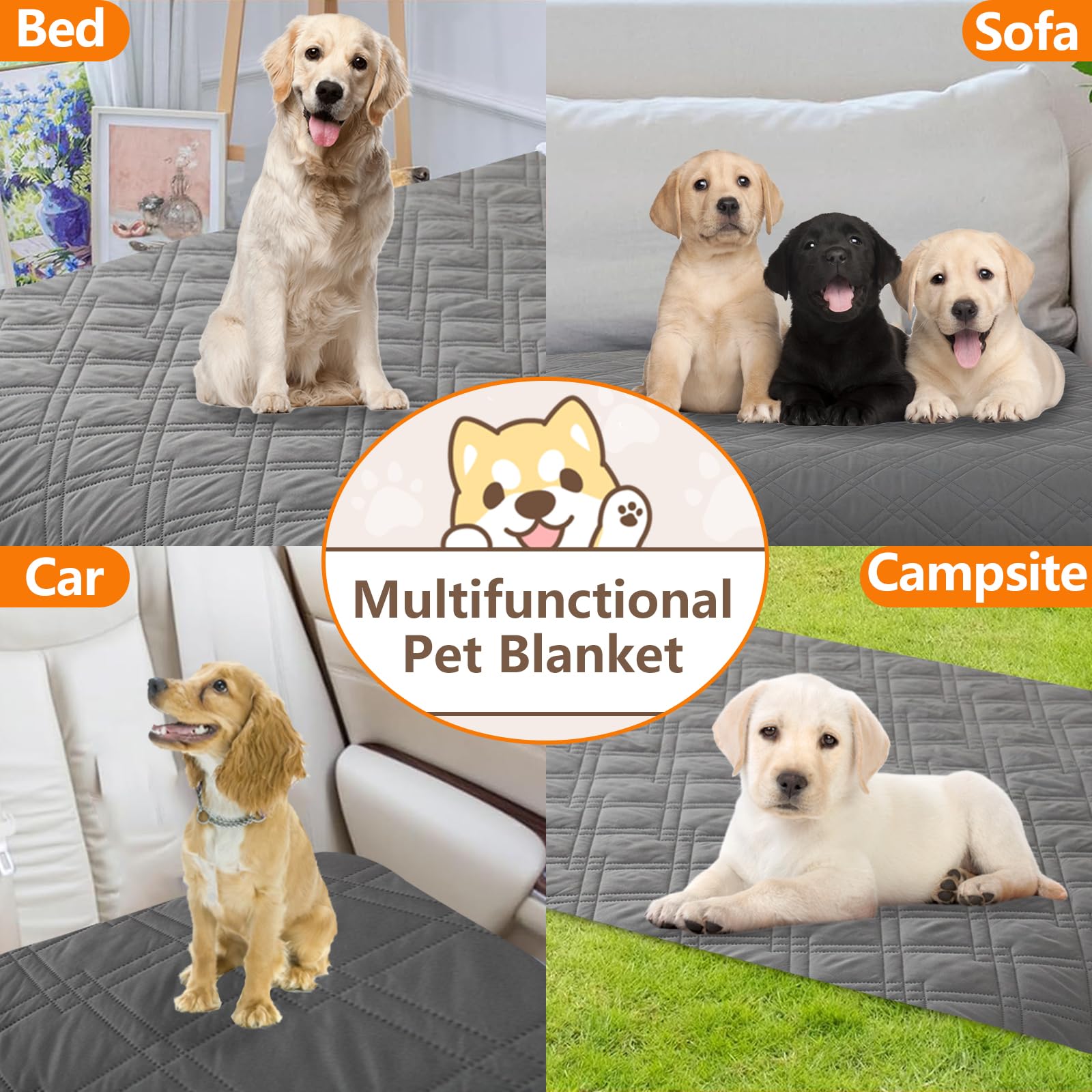 Copridivano Impermeabile Per Cani Luciphia - Grigio 76x178cm, Con Punti Antiscivolo, Lavabile In Lavatrice - Foto 11