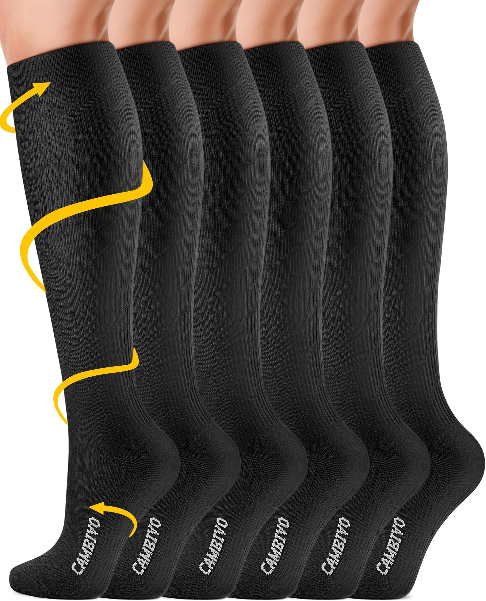 Compression Socks for Men and Women 3 Pairs, 20-30 mmHg Flight Socks Stockings for Ankle/Calf Support, Running, Flying, Pregnancy & Maternity, Airplane Travel Essentials