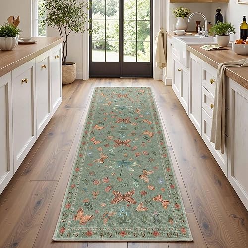 Miniatura 87 de Alfombra de Puerta Floral para Entrada, Alfombra Pequeña Lavable de 2x3, Alfombra Boho para Puerta Delantera, Alfombras de Área Antideslizantes,