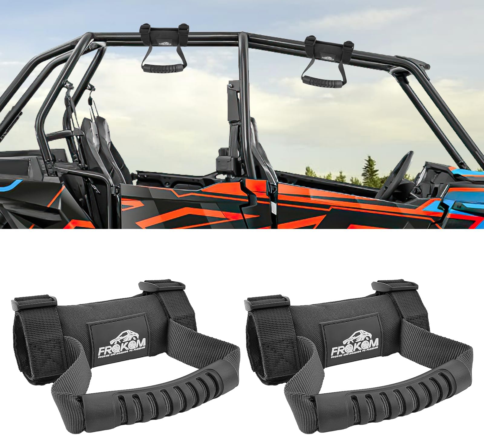 Frokom 1 PCS Black Roll Bar Grab Handles,UTV Grab Handles