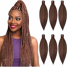 6X Pre-Stretched Professional Braiding Hair Hot Water Setting Itch Free Ultra Yaki Ombre Tangle-free Mega Pack Synthetic Hair Extensions for Braids and Crochet 20 Inch, #30