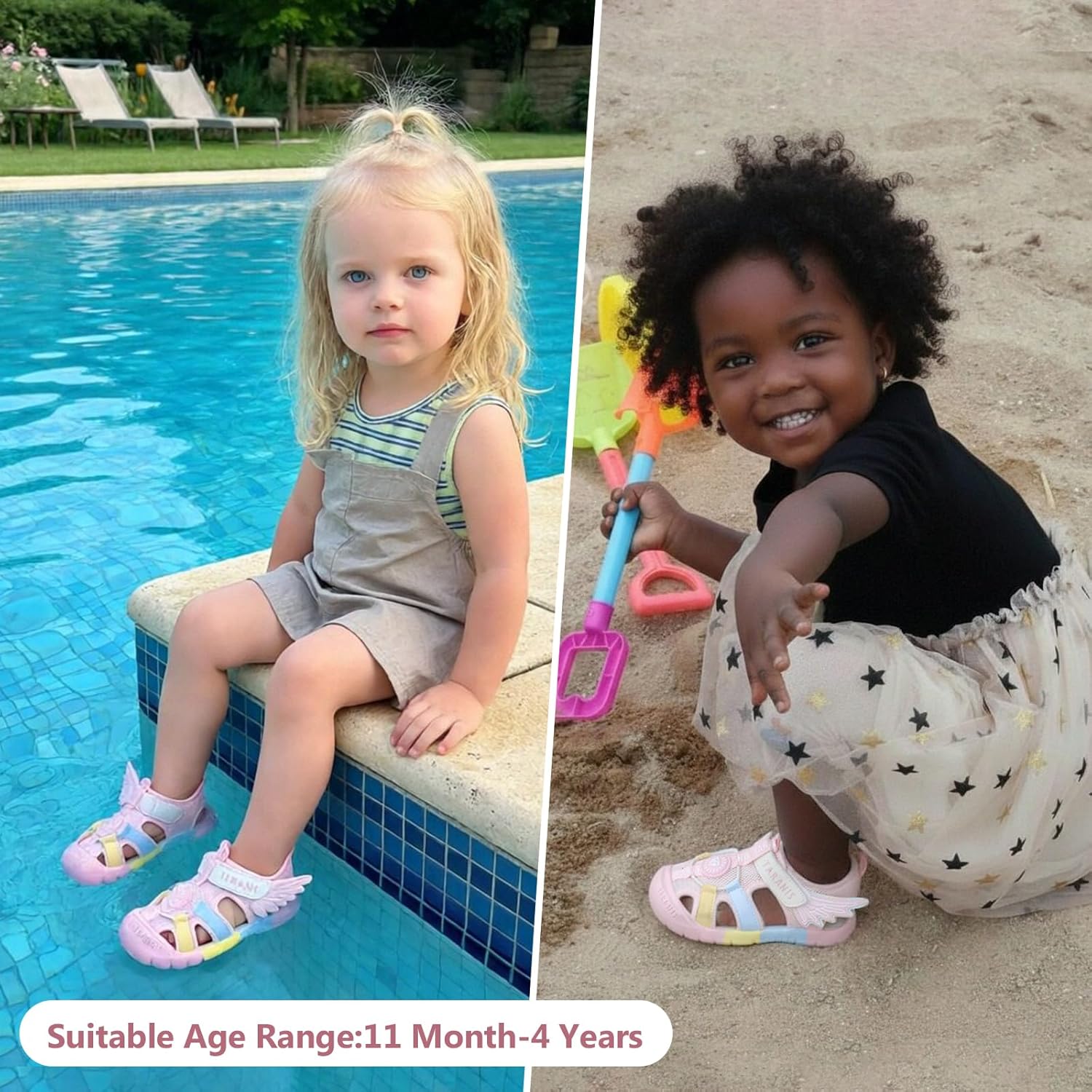 TARANIS Boys Girls Summer Outdoor Athletic Sport Sandals Hiking Beach Casual Closed Toe for Toddler/Little/Big Kids - Image 2