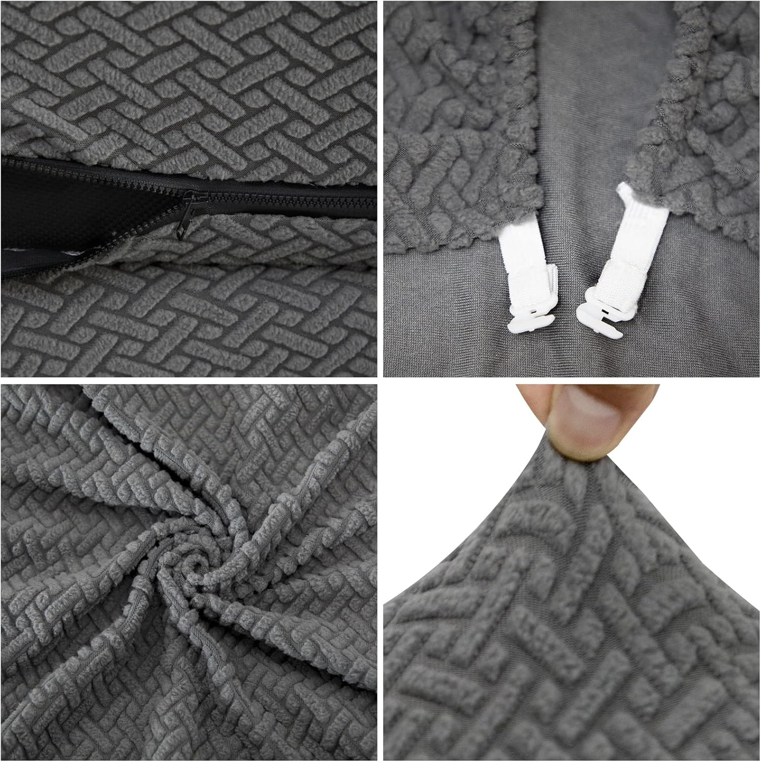 MIFXIN Stretch Gaming Chair Cover Game Chair Slipcover Washable Stretchable Rotating Armchair Furniture Protector for Office Computer Gaming Chair (Jacquard Grey)