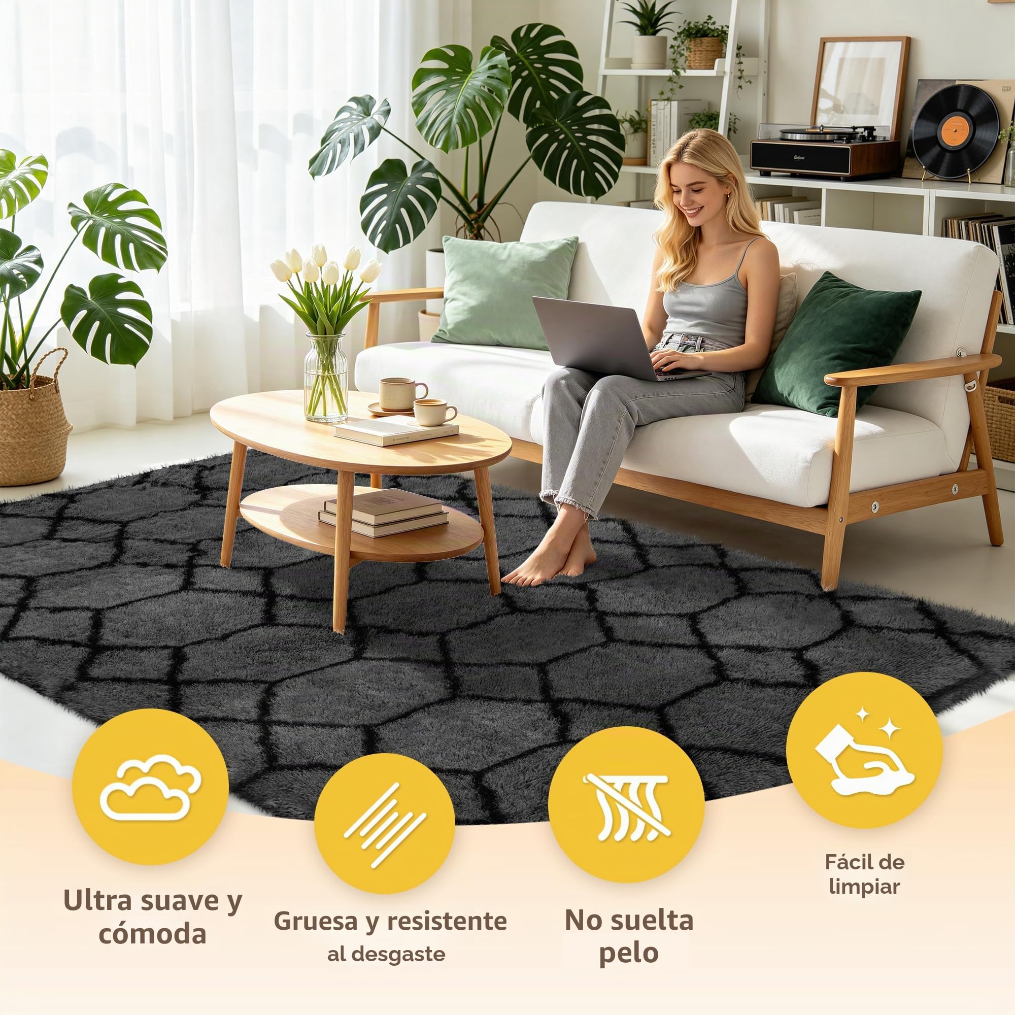 Alfombra geométrica para dormitorio, 120x180, gris y negro, alfombras de sala de estar para habitación de niños, bebé, guardería, dormitorio, decoración de salón, alfombra de piso espesor