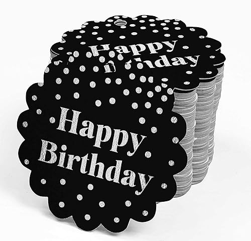 Miniatura 227 de Etiquetas colgantes para botellas de feliz cumpleaños, paquete de 100 unidades Blanco,Aqua Blue,Negro,Azul,Azul turquesa oscuro,Rosa