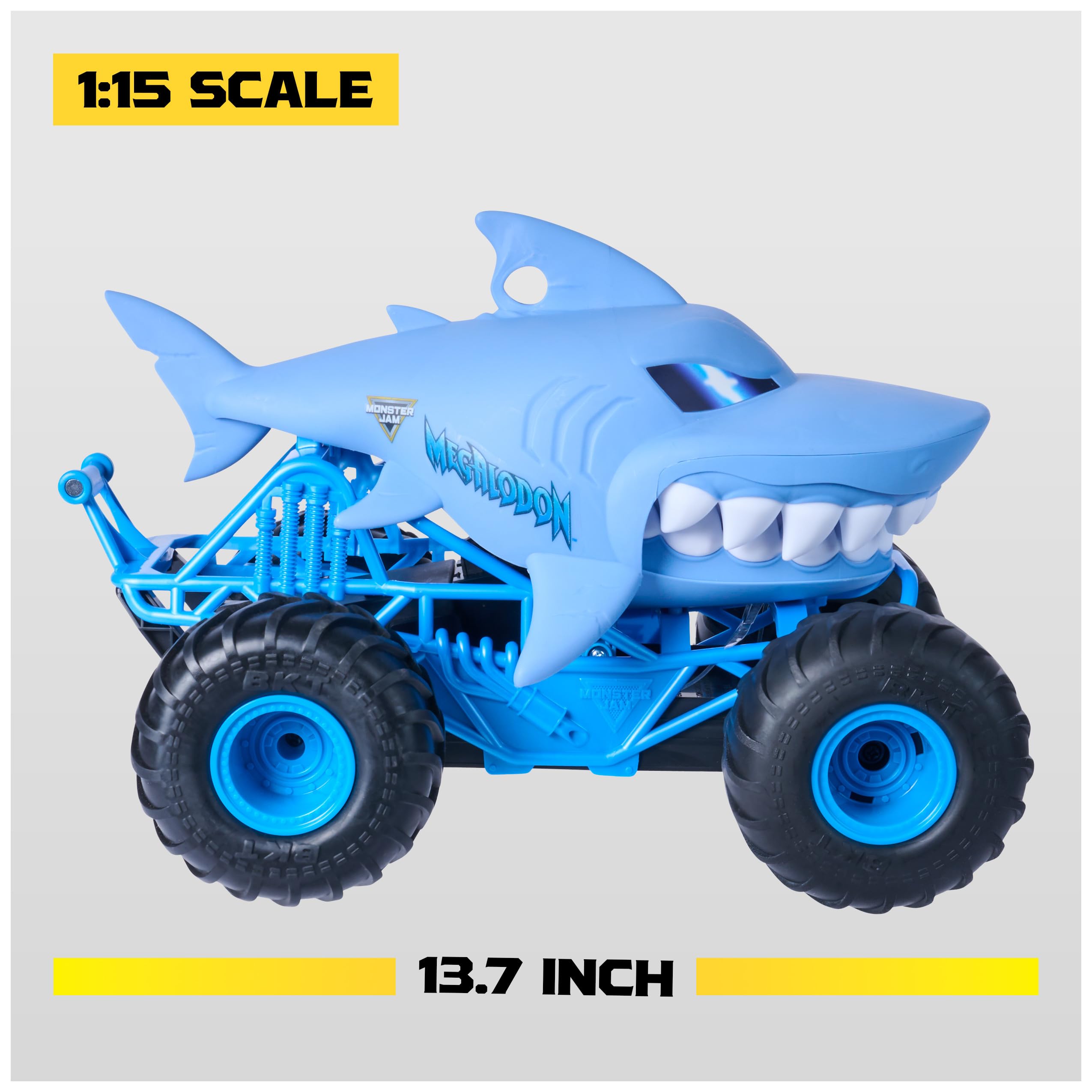Amazon.com: Monster Jam Chomping Megalodon RC Toy Monster Truck, 1