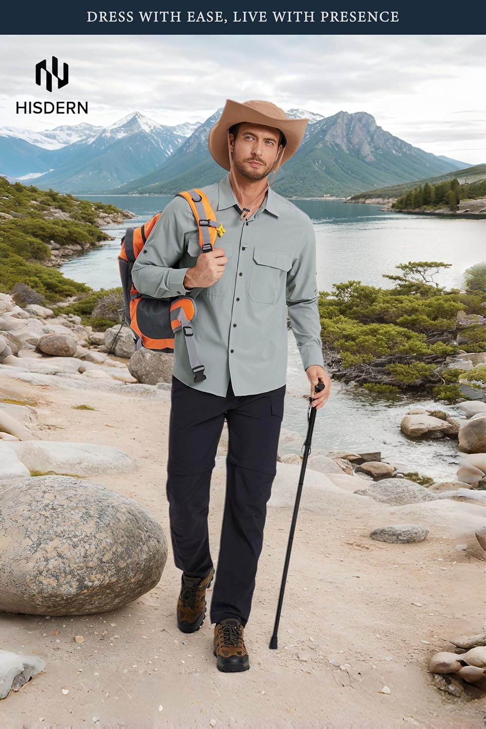 Mens 571 Performance Fishing Shirts Long Sleeve UPF 50+ Sun Protection Quick Dry Cooling Hiking Travel Button Down Shirt - Image 5