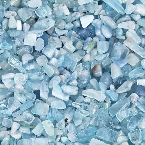 Miniatura 5 de SUNYIK Piedras de citrinoaguamarina trituradas de cristal curativo de cuarzo para decoración de Reiki de forma irregular, 0.1-0.5 pulgadas, 0.5