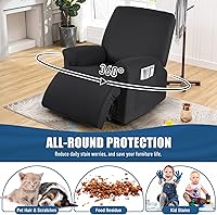 Vista 5 de TAOCOCO Fundas para Sillas Reclinables Elásticas Fundas para Sillas Reclinables, Funda de Silla Reclinable de Poliéster con Brazos de 3 Piezas