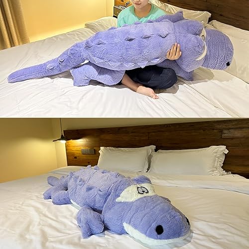 Vista 100 de Hofun4U Alligator Plush Pillow, 61 inch Alligator Stuffed Animal, Home Decoration Christmas Valentine’s Birthday Gift for Boys Girls Adults Kids
