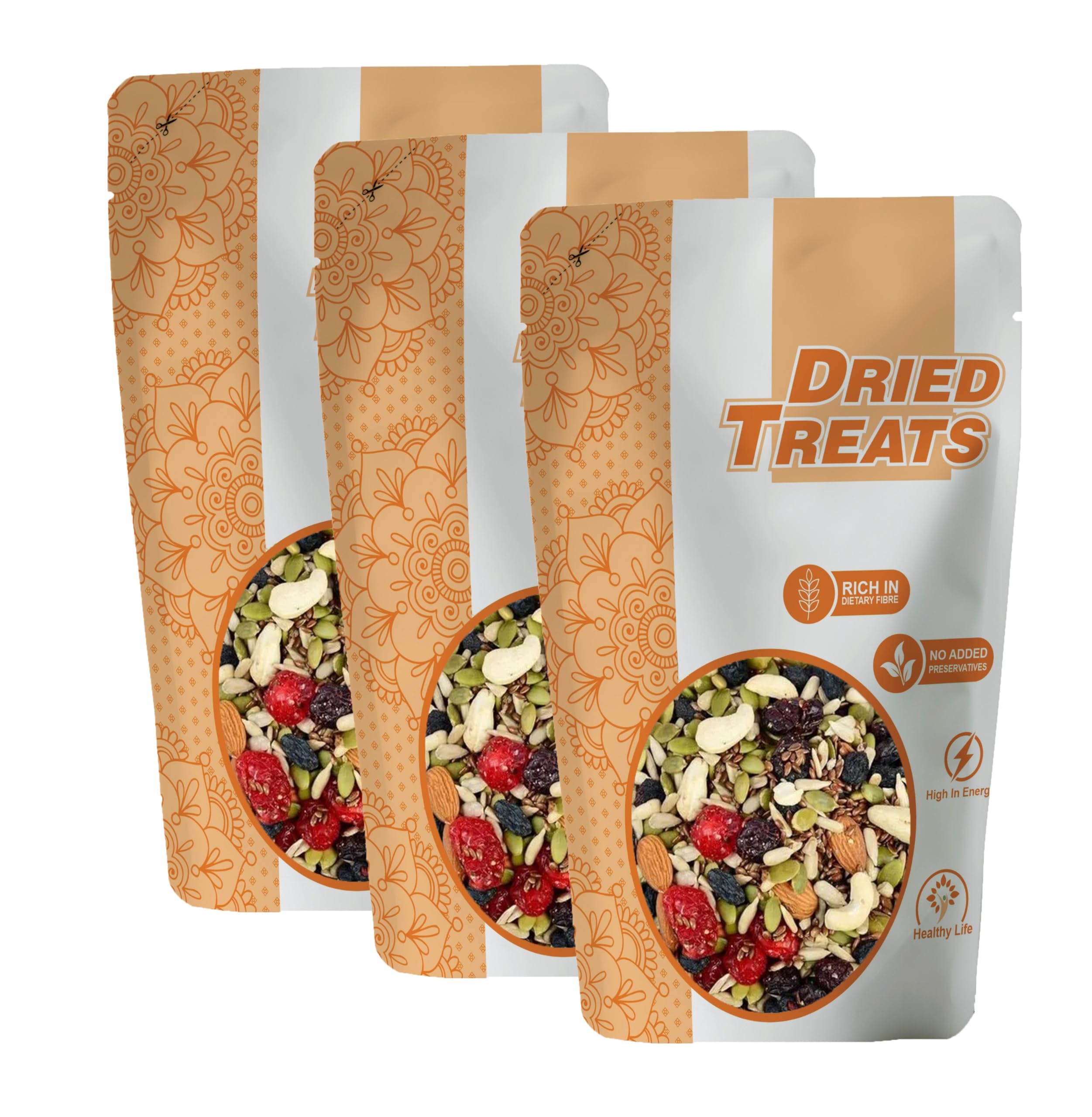 Dried Treats Dried Fruits Nuts And Seeds (Dried Trail Mix/Breakfast, 750g (3x250g))-image-24