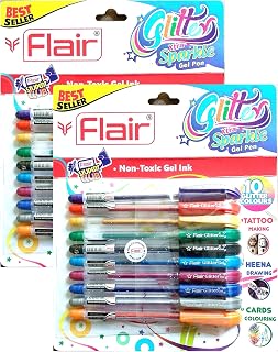 Xtra Sparkle Glitter Gel 10 Colours Xtra Sparkle Gel Pen by Flair 2 Pack
