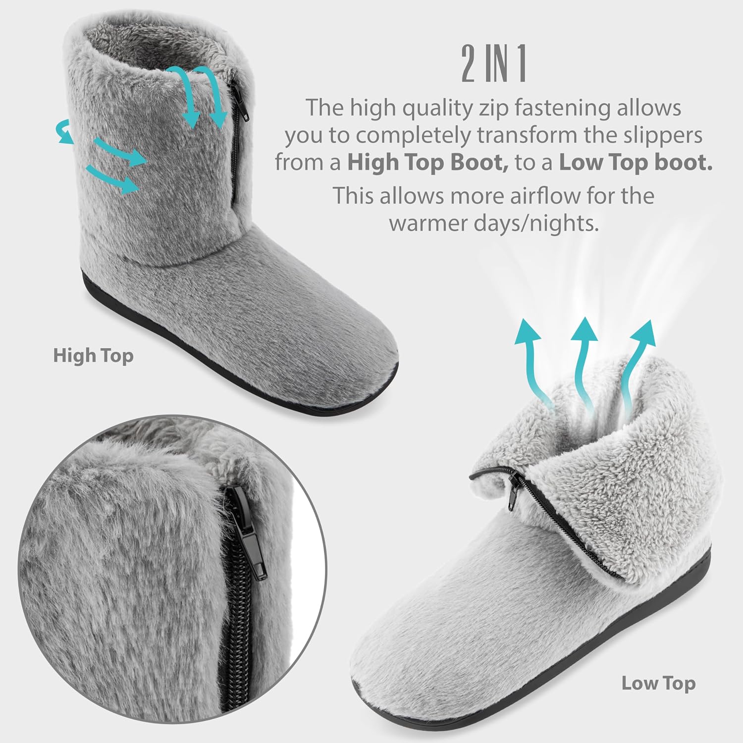 CityComfort Womens Slippers Fluffy Boot Slippers Indoor House Shoes for Women and Teenagers Non Slip Sole Gifts for Her image 3