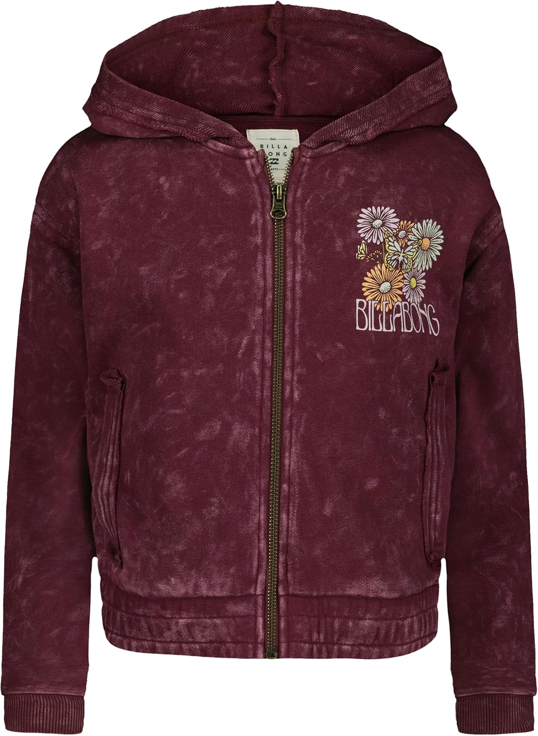 Billabong Girls' Graphic Full-zip Fleece Hoodie Sweatshirt