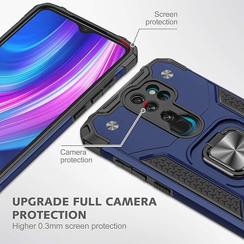 Miniatura 7 de Asuwish Funda de teléfono para Xiaomi Redmi Note 8 Pro con protector de pantalla de vidrio templado y soporte de anillo delgado híbrido protector