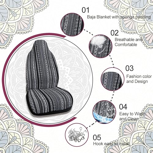 Miniatura 3 de Cubreasientos colorido Uxcell Baja Blanket universal para autos, camiones y SUVs