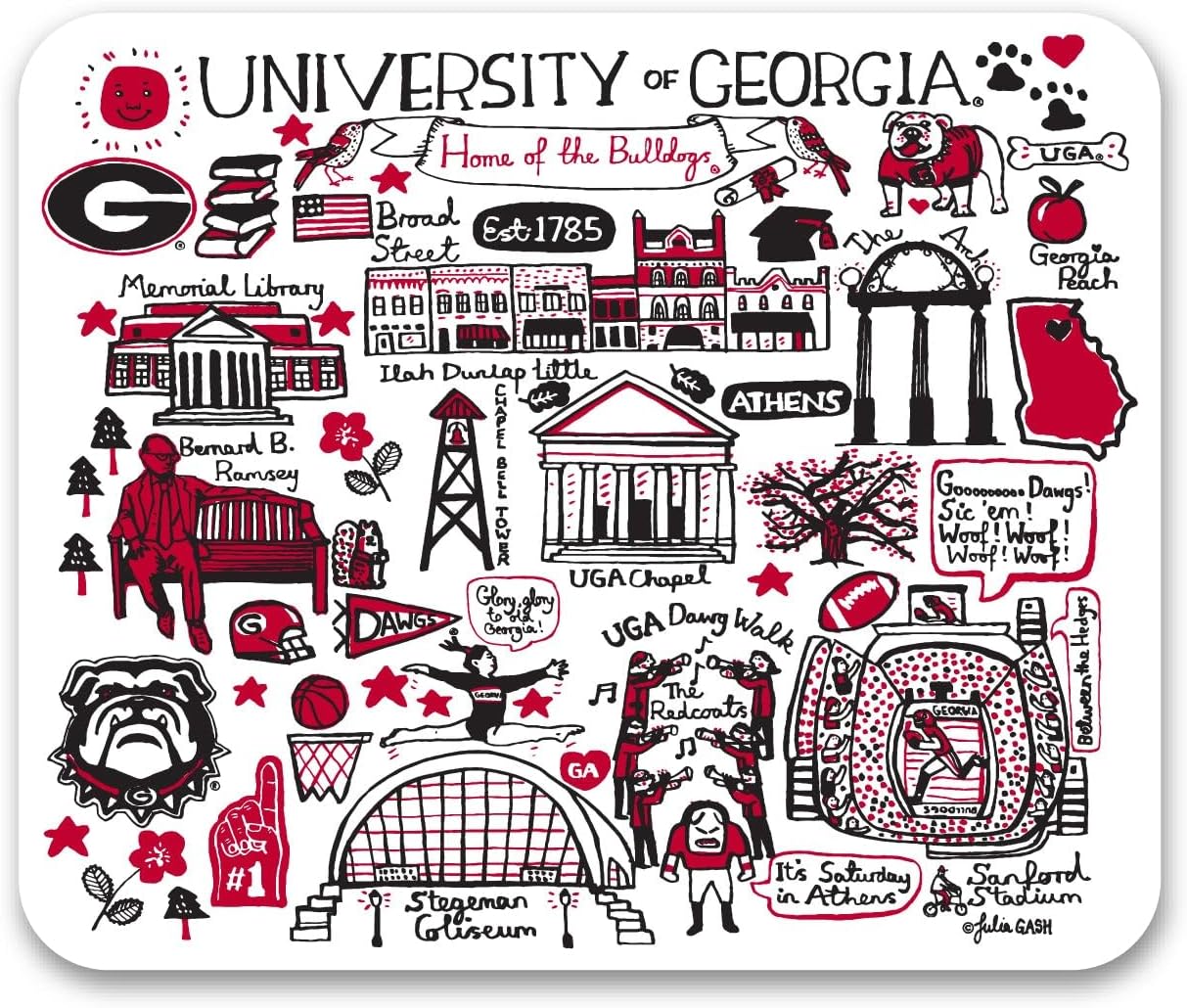 OTM Essentials University of Georgia Standard Fabric Mouse Pad, Desk Accessories, Standard Fabric Gaming Mouse Pad, Classic - Image 9