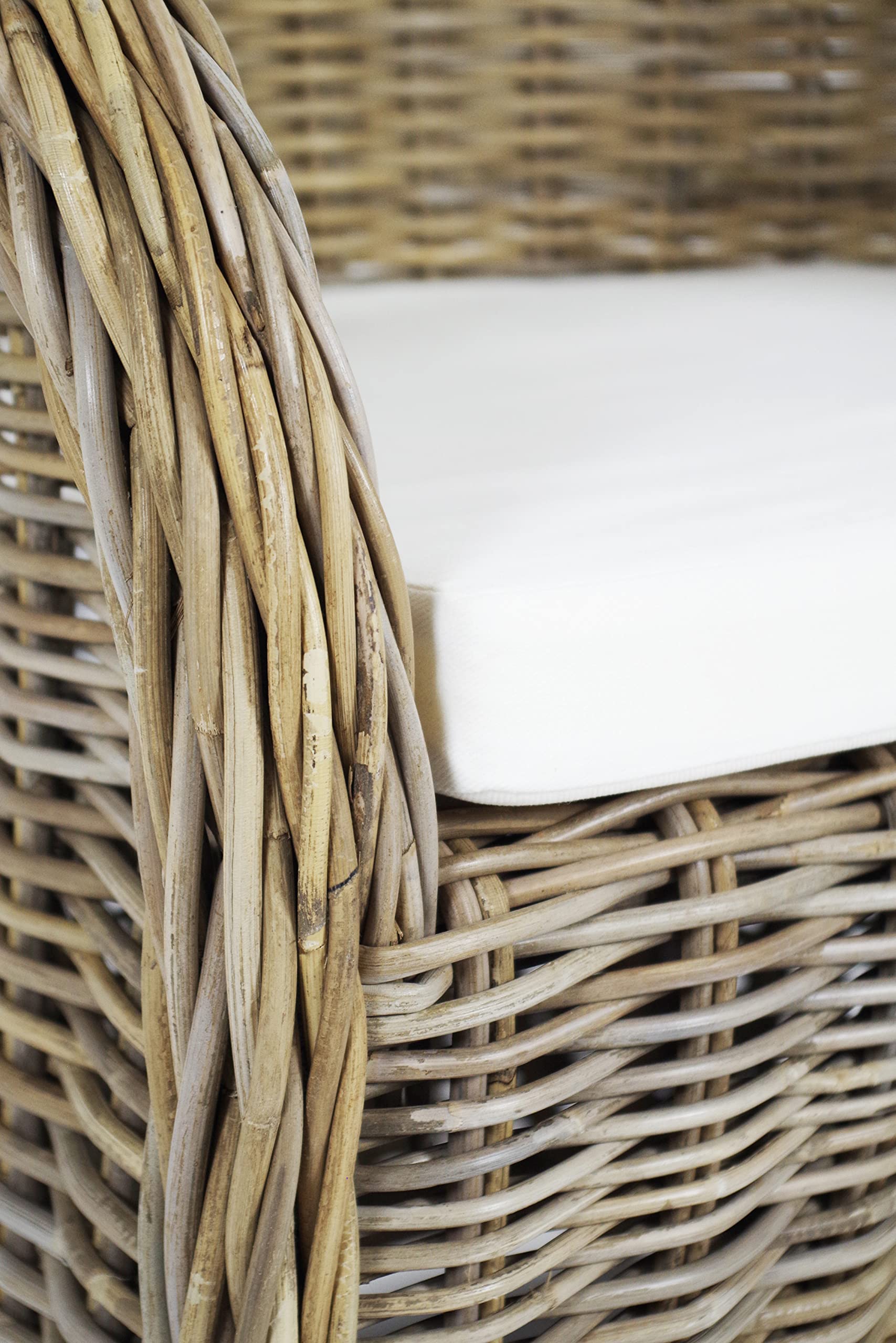 Kobolo Rattansessel Boston NEW Korbsessel aus Rattan 60x62x87 cm Grau