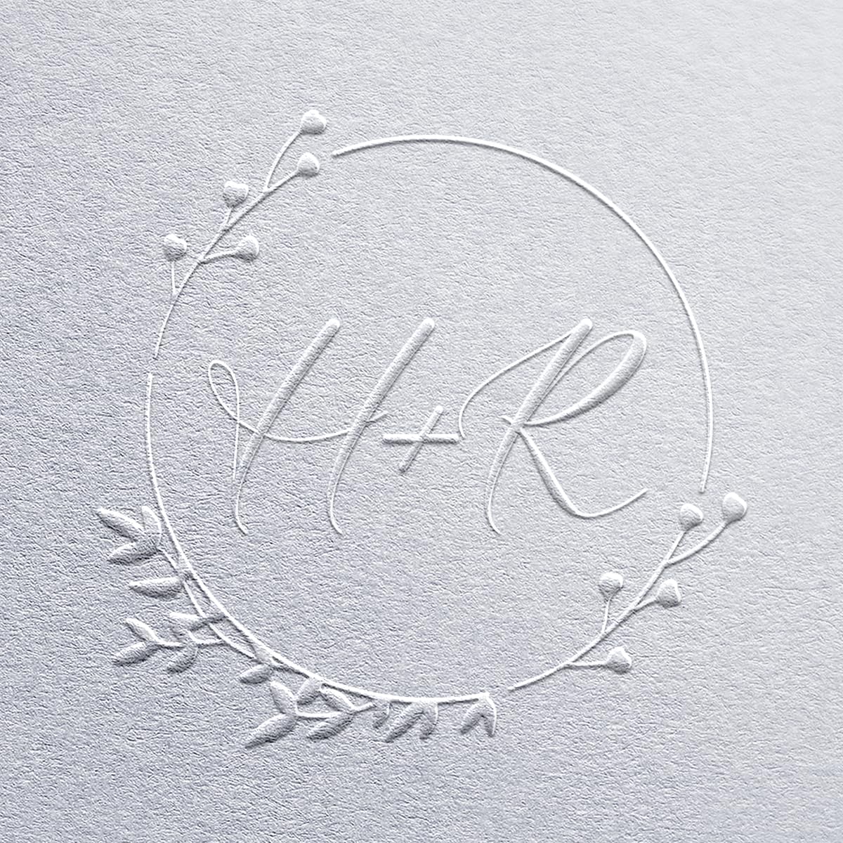 Wedding Embosser, Custom Monogram, Couple Name, Wedding Invitation, Round, Black, Rubber