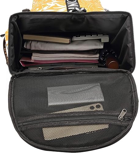 Miniatura 9 de Bolsa de lona de gimnasio Kalesi con compartimento para zapatos, mochila de 4 vías impermeable para viajes, deporte, senderismo, portátil, Amarillo