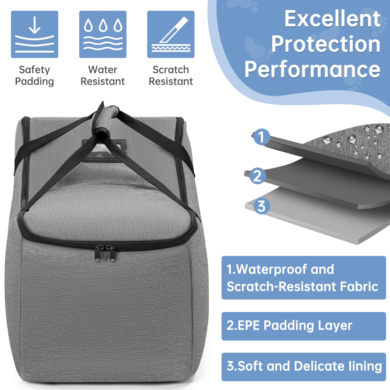 Borsa da viaggio imbottita per seggiolino auto per aereo, borsa da viaggio per seggiolino auto compatibile con tutti i seggiolini e le basi per auto Nuna Pipa, borsa a quadri per cancello