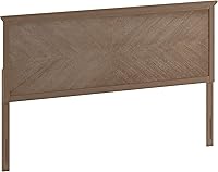Vista 12 de Merrick Lane Marta - Cabecera de madera tamaño Queen, cabecero ajustable con patrón de espiga en color gris lavado