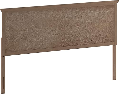 Miniatura 3 de Flash Furniture Fiona Herring - Cabecero ajustable de madera para marcos de cama universales de metal, tamaño King, color marrón claro