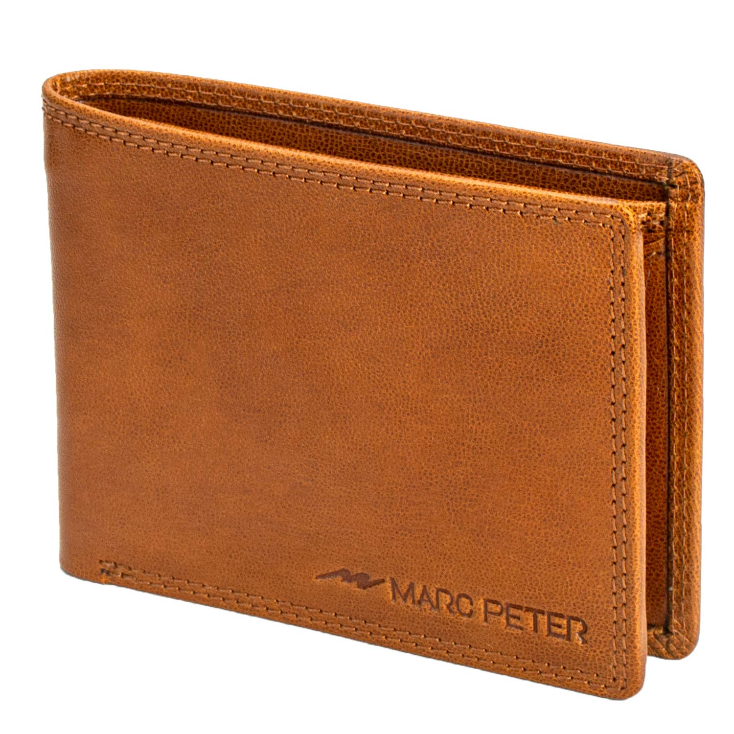 Marc Peter® Echt-Leder Geldbörse Hanover | Geldbeutel für Herren mit RFID-Schutz | Groß 10 Fächer Portmonee | Leder Portemonnaie
