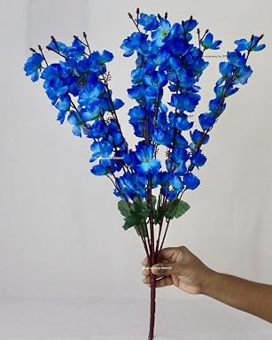 SPHINX Artificial Blossom Bouquet for Floral Arrangements/Center Piece Decor (Height = Approx. 57 cms) - (Blue, 1)