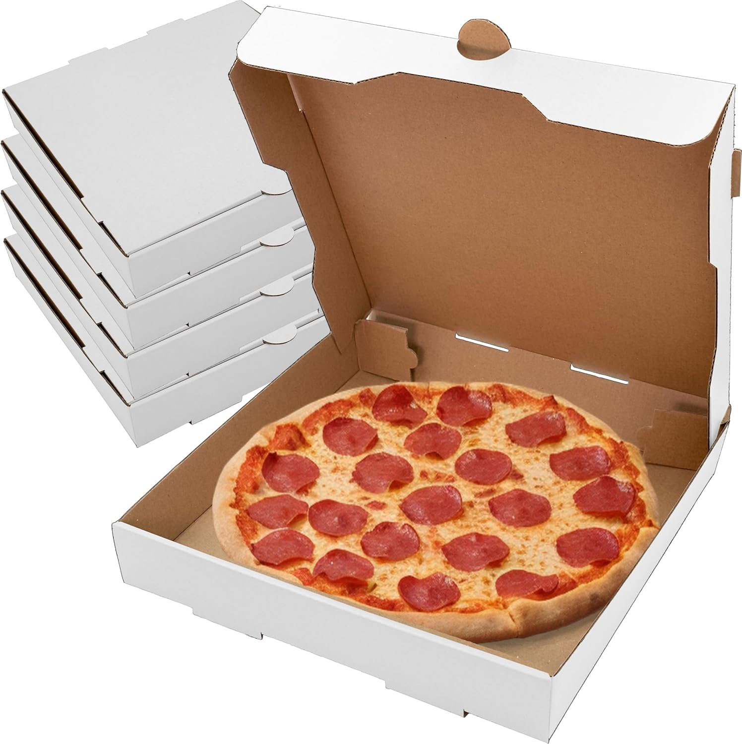 BOARDS+ Pizza Boxes 12 x 12 x 1.75 Inches (25 Pack) | White Corrugated Cardboard Pizza Boxes | Keep Your Pizzas, Baked Goods Hot & Steamy