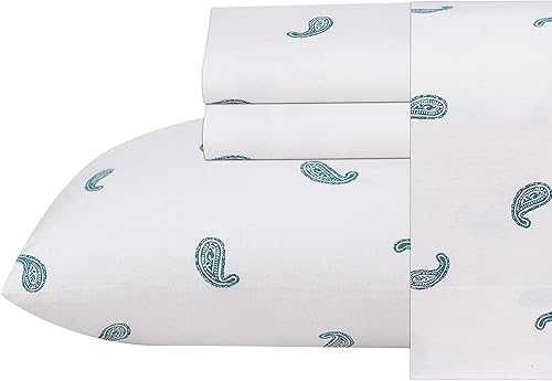 Miniatura 9 de RUVANTI Juego de sábanas de franela de tamaño matrimonial, 100% algodón cepillado, bolsillos profundos de 16 pulgadas (se ajusta hasta 18 pulgadas),