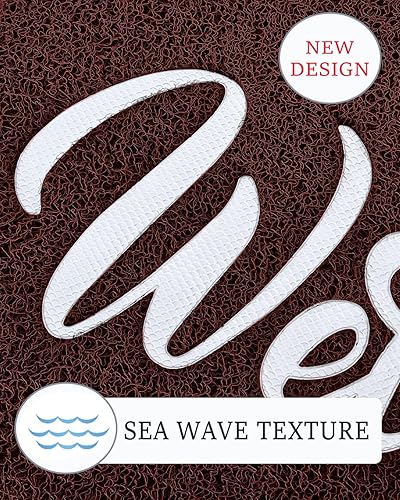 Miniatura 10 de T.HENV Felpudo Hello - Tapete antideslizante resistente para puertas delanteras, tapetes para puerta de entrada del hogar, fácil de limpiar, tapetes