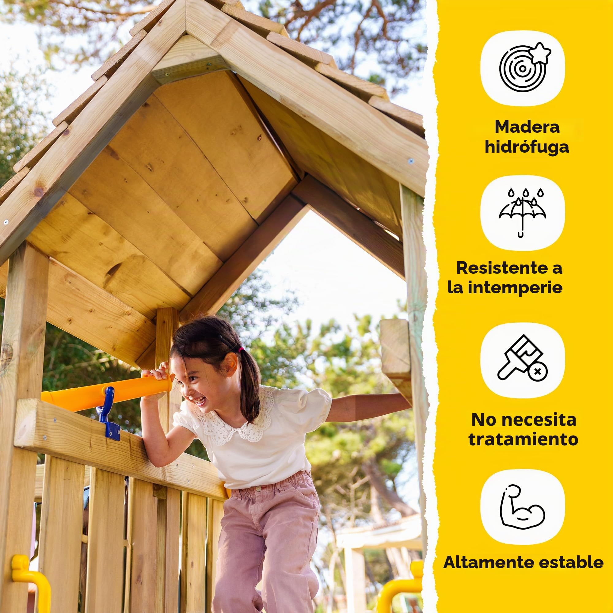 WICKEY Parque infantil de Escalada TurboFlyer con Columpio y Tobogán Azul, Torre de Escalada para Niños al Aire Libre con Arenero, Escalera y Accesorios de Juego para el Jardín