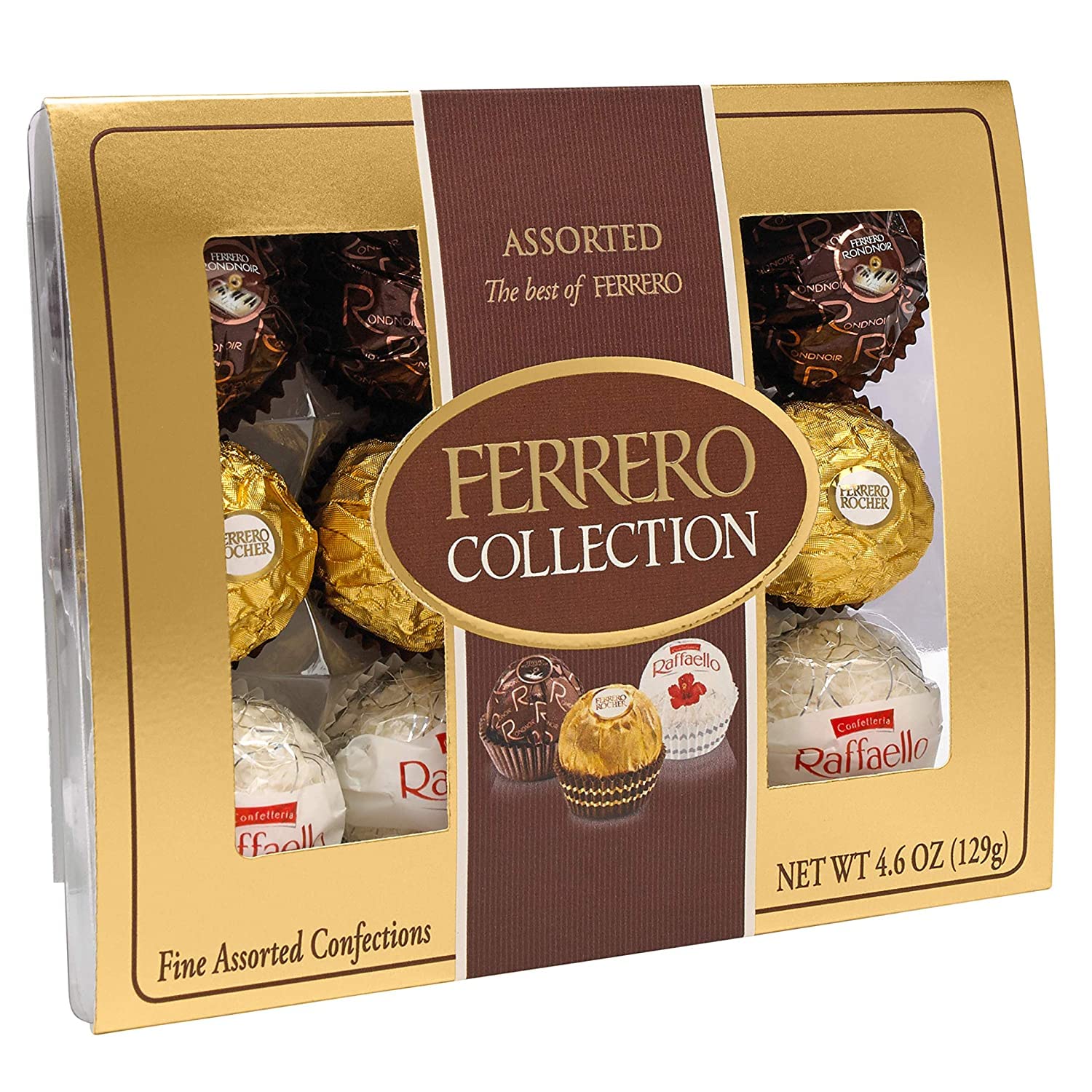 Ferrero Rocher Collection, Fine Hazelnut Milk Chocolates, 12 Count