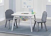 Vista 2 de Delta Children Finn - Juego de mesa y silla con almacenamiento, color blanco/gris