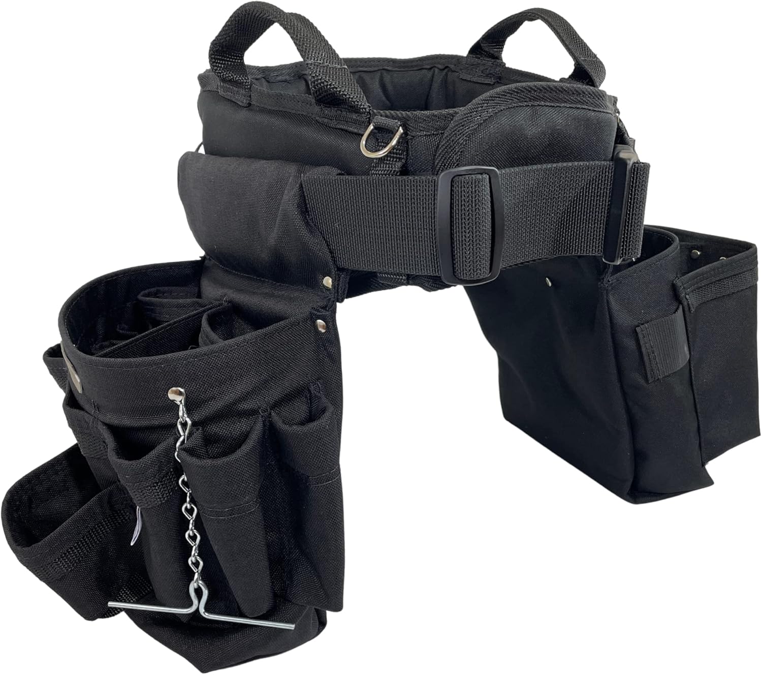 BOULDER BAG Ultimate Electrician's MAX Combo with Comfort Back Support, Quick Release Buckle, Heavy Duty Tool Belt, Black (Large 33-36 Inch Waist), Made in USA