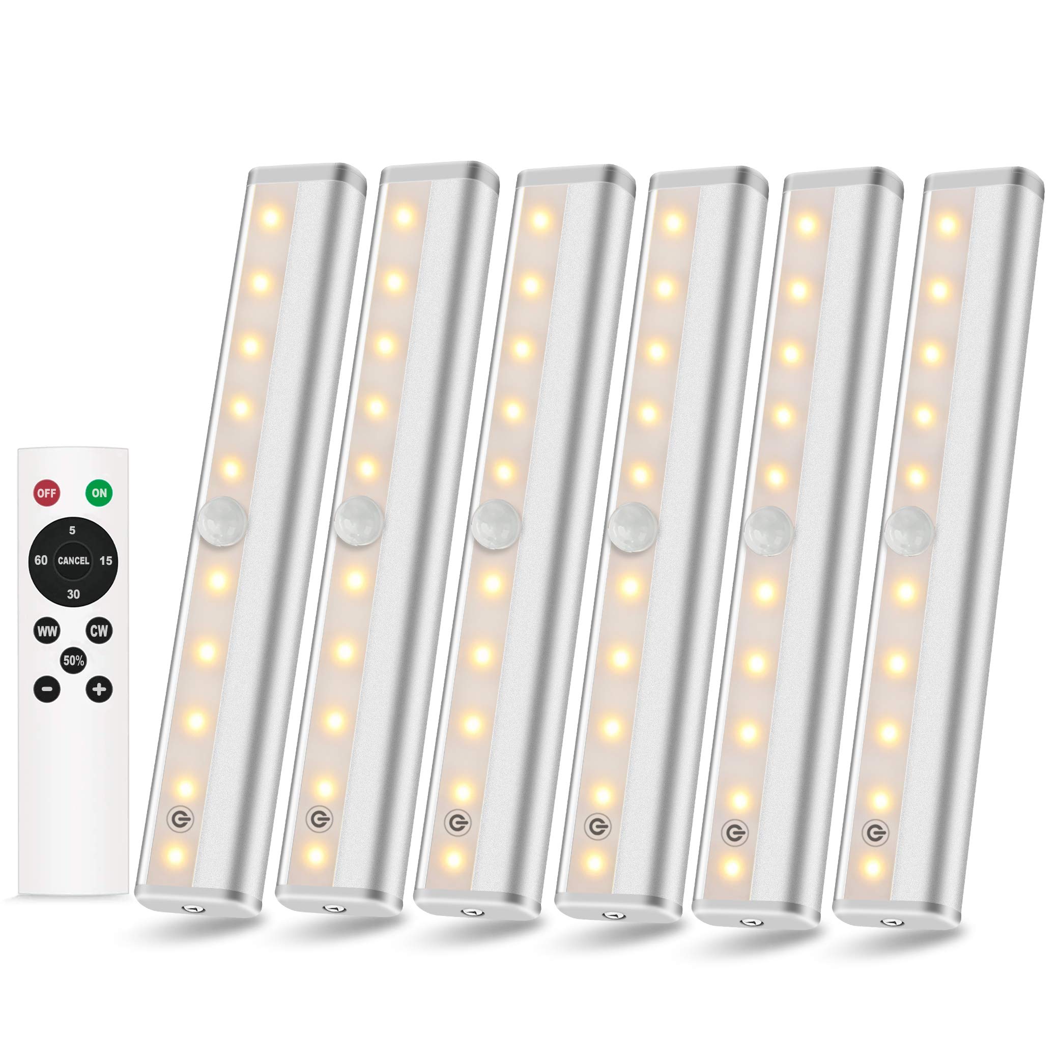 Buy Under Lights with Remote 6 Pack, 20LED Dimmable Kitchen